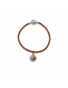 Pulsera Trenzada Marron...