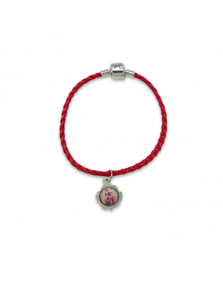 Pulsera Trenzada Roja Personalizable Con Cierre Metal