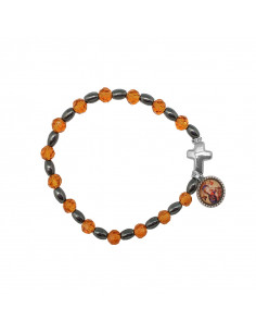 Pulsera Cristal Dorado 6mm...