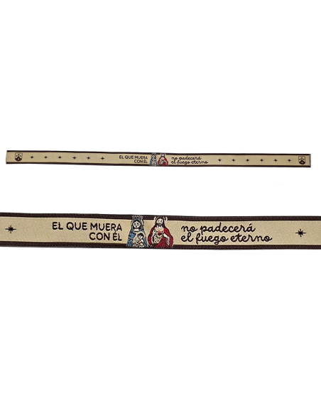 Pulsera Tela Bordada Escapulario 1.4 x 32 cm