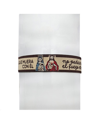 Pulsera Tela Bordada Escapulario 1.4...