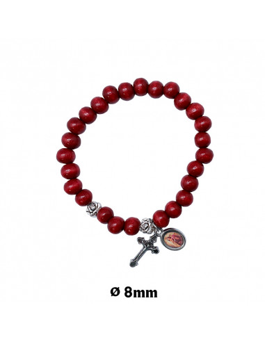 Pulsera Elastica Madera 6Mm Negra Con...