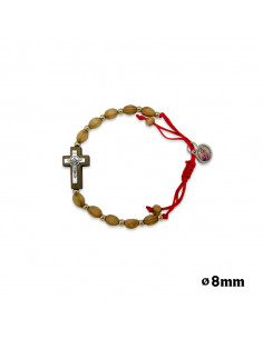 Pulsera Cuerda Roja Madera...
