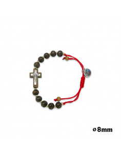 Pulsera Cuerda Roja Madera...