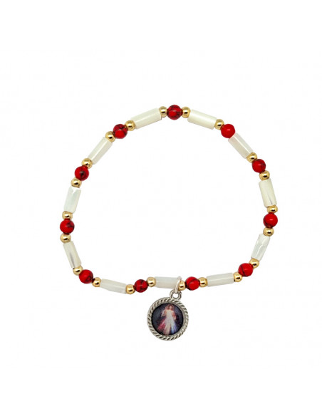 Pulsera Elastica Cristal Opaco 6Mm Con Discos En 3 Colores Surtidos