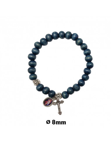 Brazalete Madera Azul Intenso 8X7mm...