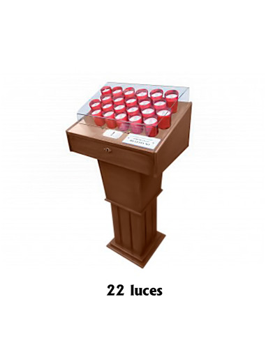 Lampadario Madera 22 Velones Led