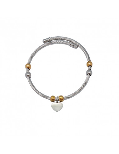 Pulsera Acero Blanco Rayado Con...