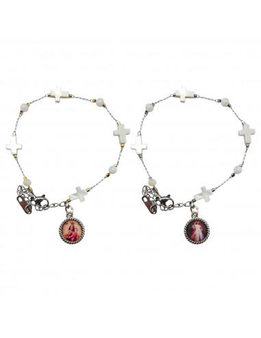 Pulsera Acero San Benito Medallas...