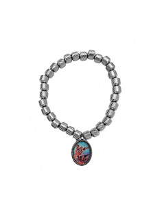 Pulsera Acero tubo rayada y...