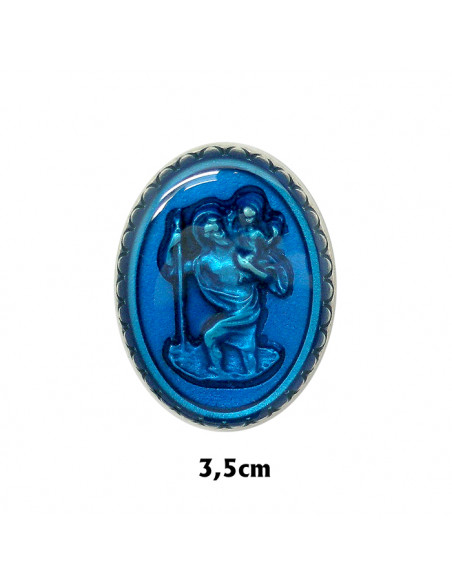 Medalla Cuna Arbol De La Vida Reflejo Azul Con Niño 75Mm