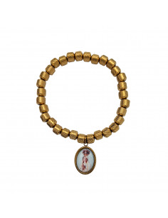 Pulsera Acero dorado tubo...