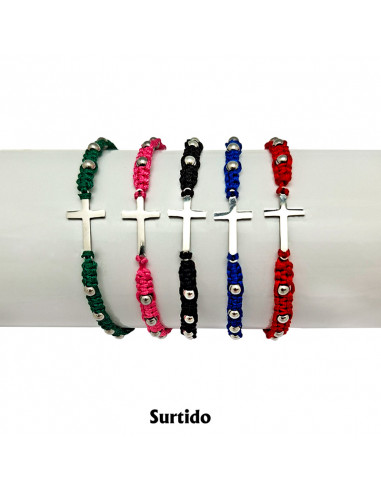 Pulsera Cuerda Trenzada Con Cruz...