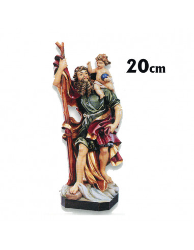 San Cristobal 25Cm Madera Policromada