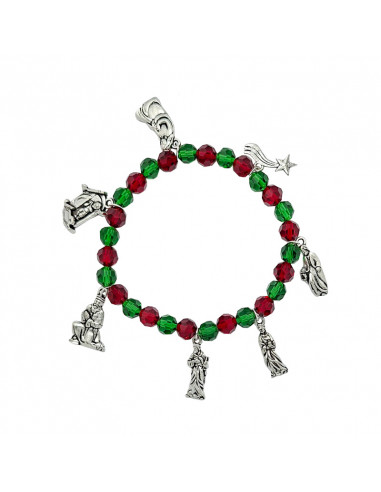 Pulsera Navidad Roja Y Verde Con 7...