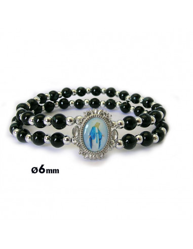 Pulsera Rosario Cristal Liso Azul 5Mm...