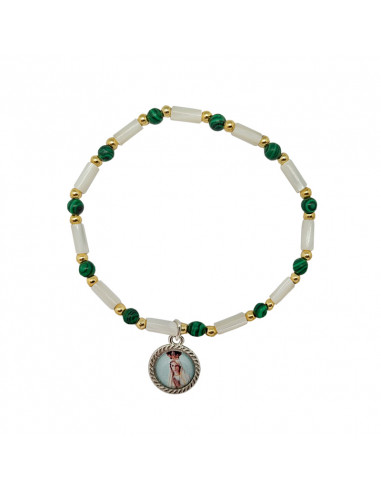 Pulsera Elastica Tubos Nacar Con...