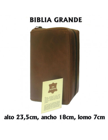 Funda Biblia Piel Con Cremallera...