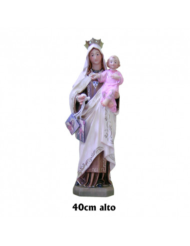 Virgen Carmen Madera 40Cm Policromada