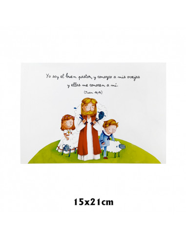 Lamina Doble Recuerdo Primera Comunion Modelo 8 Yo Soy El Buen Pastor Y Conozco A Mis Ovejas