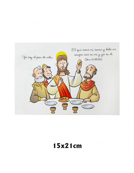 Lamina Doble Recuerdo Primera Comunion Modelo 1 El Que Come MI Carne Y Bebe MI Sangre