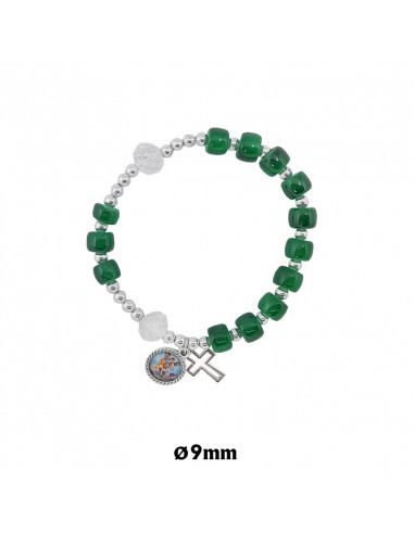 Pulsera Elastica Verde 8X6mm Paters...