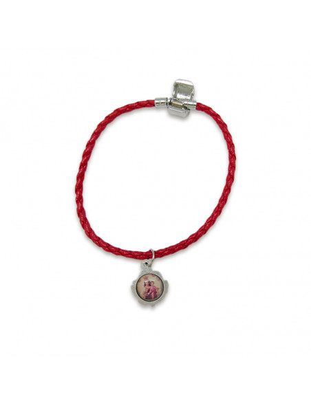 Pulsera Trenzada Roja Personalizable Con Cierre Metal