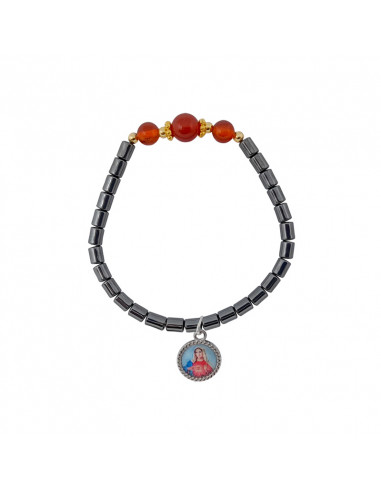 Pulsera Elastica Hematite Tubos 6X4mm...