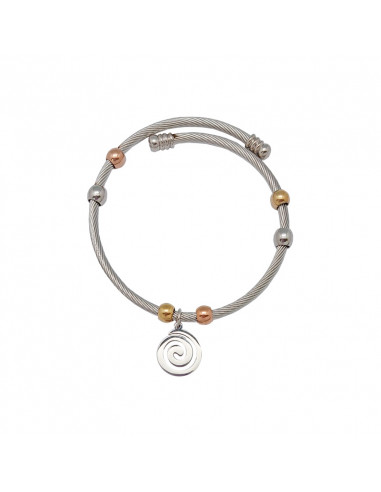 Pulsera Acero Blanco Rayado Con...