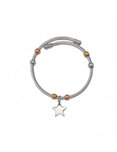 Pulsera Acero Blanco Rayado Con...