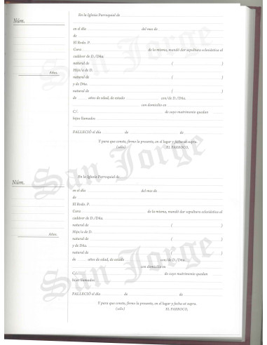 Libro Registro Defunciones