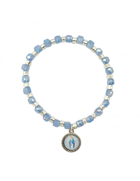 Pulsera Elastica Cristal Opaco 6Mm Con Discos En 3 Colores Surtidos