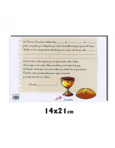 Lamina Doble Recuerdo Primera Comunion Modelo 3 El Reino De Dios
