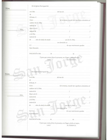 Libro Registro Defunciones