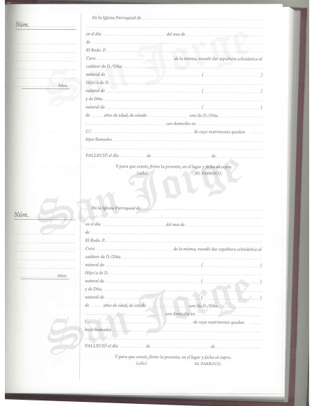 Libro Registro Defunciones